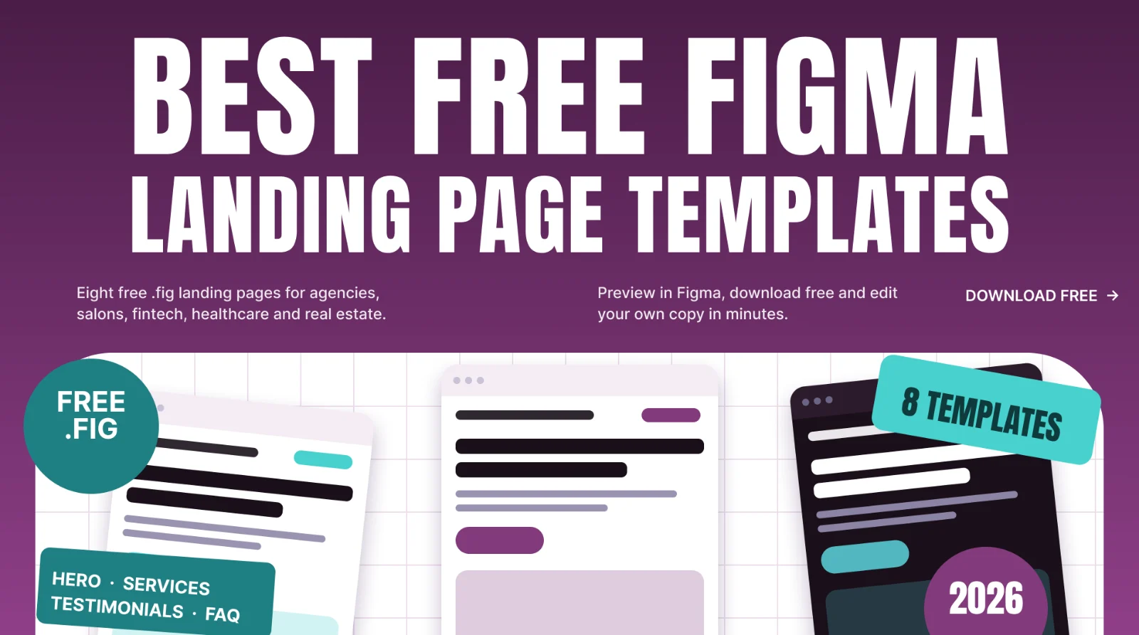 Best Free Figma Landing Page Templates in 2026